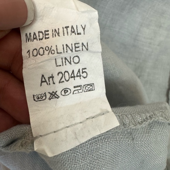Italy 100% Linen Gray Linen Kaftan Dress. - Picture 8 of 15